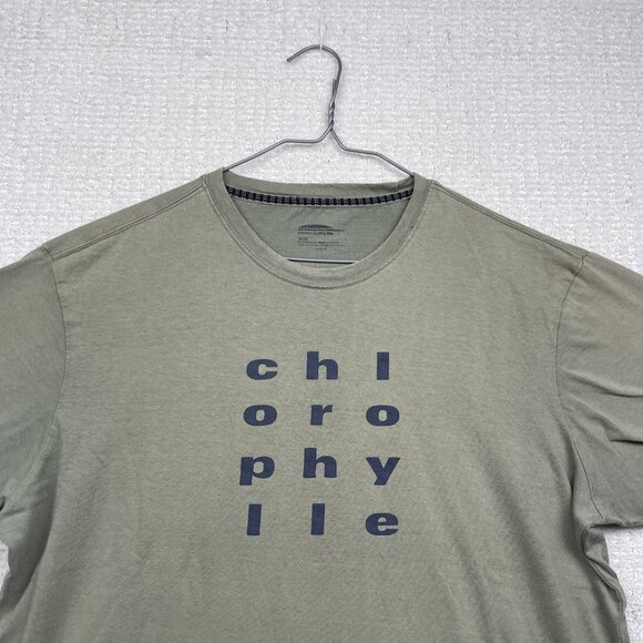 Chlorophylle T-shirt Graphic Spell Out Short Sleeve Men M Military Green Outdoor - Picture 2 of 13